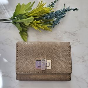 AUTHENTIC Fendi Peekaboo Selleria Compact Grained Leather Wallet